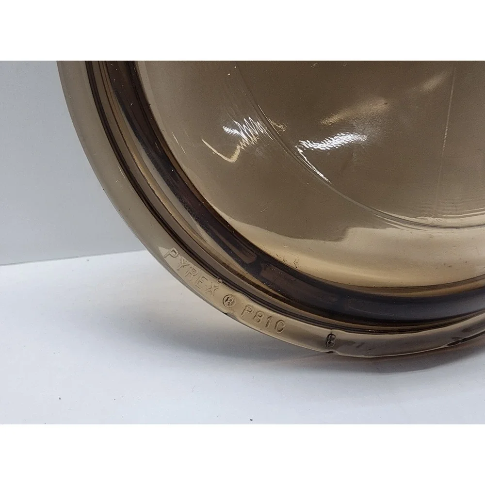 PYREX‎ P81-C Amber GLASS CASSEROLE LID For 1 PT/1QT Round